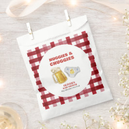 Gingham Huggies Chuggies Beer Diaper Baby Shower  Bedankzakje