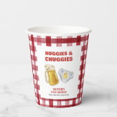 Gingham Huggies Chuggies Beer Diaper Baby Shower Papieren Bekers (Achterkant)