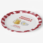 Gingham Huggies Chuggies Beer Diaper Baby Shower Papieren Bordje (Gekanteld)