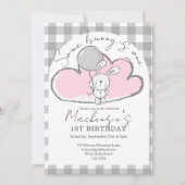 Gingham Iets Bunny Is Eén Verjaardag Persoonlijk G Kaart (Voorkant)