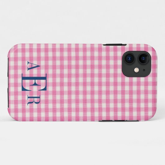 Gingham in roze Case-Mate iPhone case (Achterkant (horizontaal))