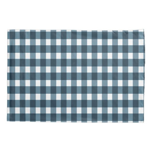Gingham Indigo Blue Pattern Kussensloop (Achterkant-Links)