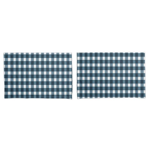 Gingham Indigo Blue Pattern Kussensloop (Voorkant-Set)