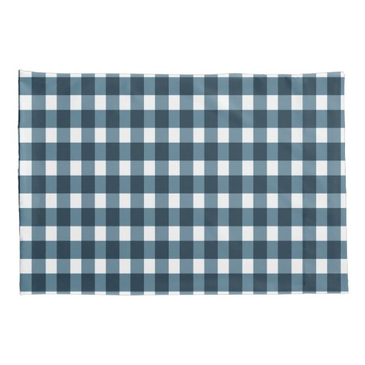 Gingham Indigo Blue Pattern Kussensloop (Achterkant-Rechts)