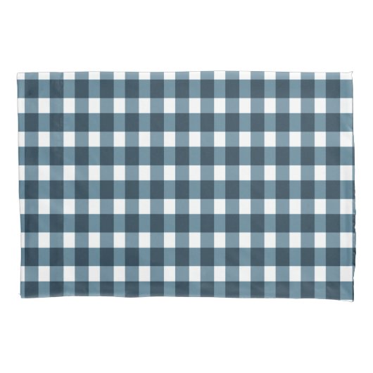 Gingham Indigo Blue Pattern Kussensloop (Voorkant-Links)