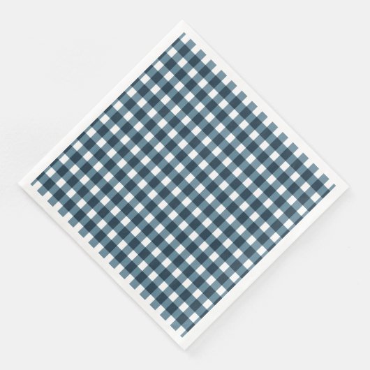 Gingham Indigo Blue Pattern Servet (Hoek)