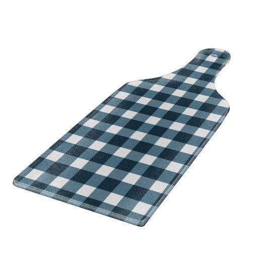 Gingham Indigo Blue Pattern Snijplank (Hoek)