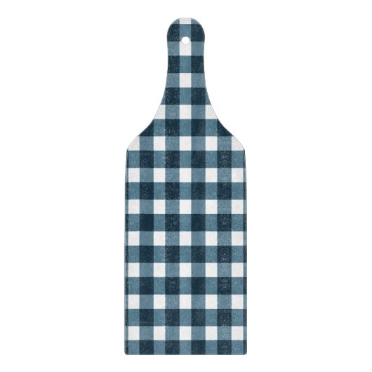 Gingham Indigo Blue Pattern Snijplank (Voorkant)