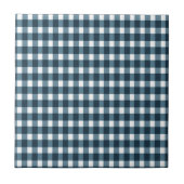 Gingham Indigo Blue Pattern Tegeltje (Voorkant)