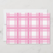 Gingham Ivory (Roze) Wedding Uitnodiging (Achterkant)