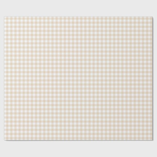 Gingham Ivory Wrapping Paper Cadeaupapier (Vlak)