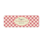 Gingham Jam Jar Labels, Aanpassen Etiket (Voorkant)
