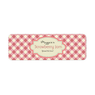 Gingham Jam Jar Labels, Aanpassen Etiket