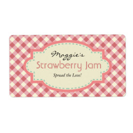 Gingham Jam Jar Labels, Aanpassen Etiket