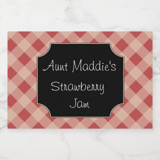 Gingham Jar Keukenlabels Cadeau Label Stickers (Enkel label)