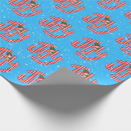 Gingham Joy en Snowflakes Cadeaupapier (Hoek)