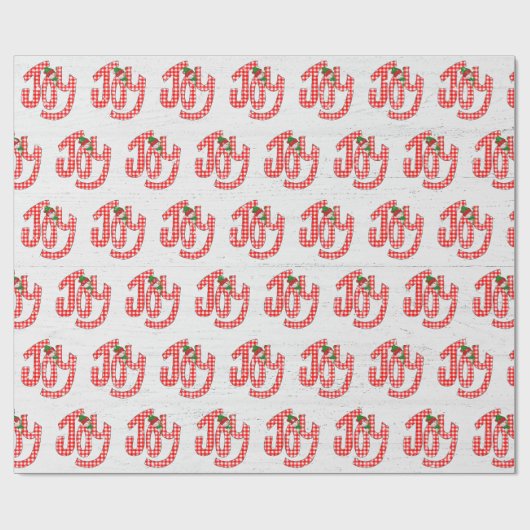 Gingham Joy on Whitewash Wood Cadeaupapier (Vlak)