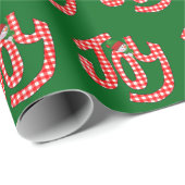 Gingham Joy over Groen Cadeaupapier (Rol Hoek)