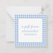 Gingham Kaarten voor speciale cadeaubehuizing Notitiekaartje (Voorkant)