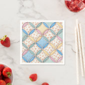 Gingham Kathedraalraam Quiltontwerp Servet (Insitu)