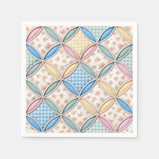 Gingham Kathedraalraam Quiltontwerp Servet (Voorkant)