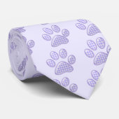 gingham kattenpoot - paars stropdas (Opgerold)