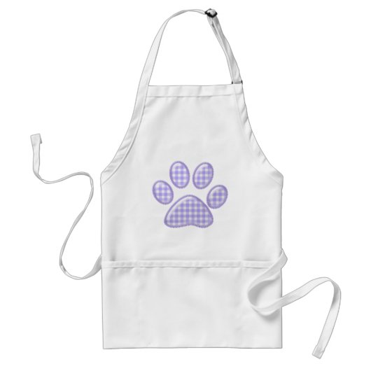 gingham kattepoot - paars standaard schort (Voorkant)