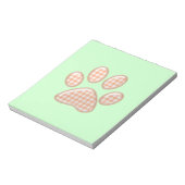 gingham kattepoot - sinaasappel notitieblok (Linkerzijde)