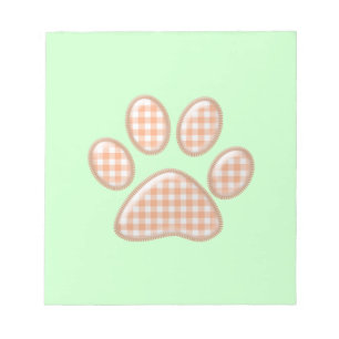 gingham kattepoot - sinaasappel notitieblok