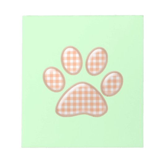 gingham kattepoot - sinaasappel notitieblok (Voorkant)