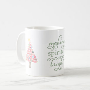 Gingham Kerstbomen die Geesten Opvrolijken Koffiemok