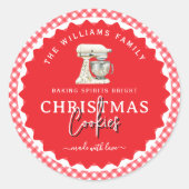 Gingham Kerstkoekjes Bakkerij Label (Voorkant)