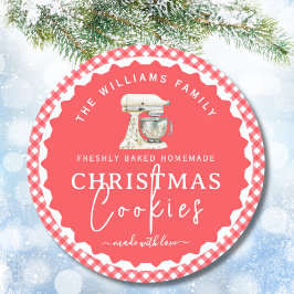 Gingham Kerstkoekjes Bakkerij Label