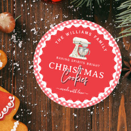 Gingham Kerstkoekjes Bakkerij Label