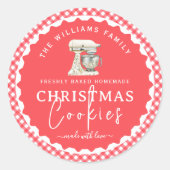 Gingham Kerstkoekjes Bakkerij Label (Voorkant)