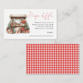 Gingham Kerstmarkt Luier Raffle Baby Showe Informatiekaartje (Voorkant / Achterkant)