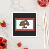 Gingham Kerstmis Funny Turkey Santa Hat Napkins Servet (Insitu)
