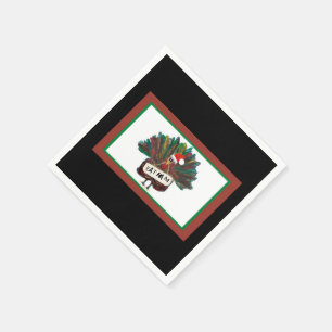 Gingham Kerstmis Funny Turkey Santa Hat Napkins Servet