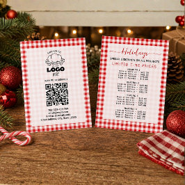 Gingham Kerstspecials Prijslijst Menu