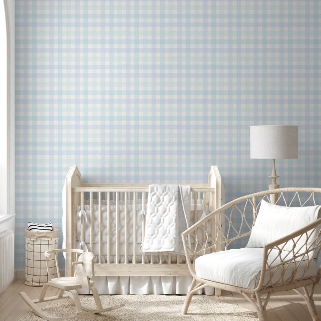 Gingham kinderkamerbehang voor jongens behang (Kinderen)