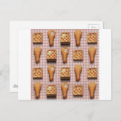gingham-kippenwafels briefkaart (Voorkant / Achterkant)