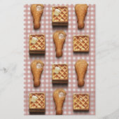 gingham-kippenwafels briefpapier (Voorkant)