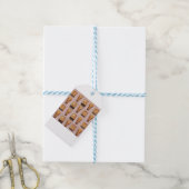gingham-kippenwafels cadeaulabel (Met Touw)