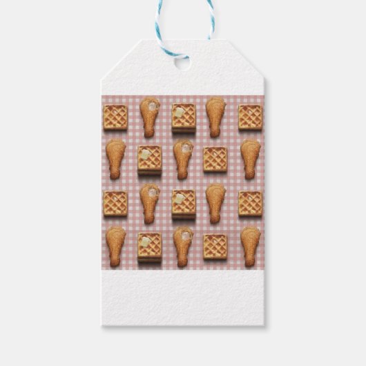 gingham-kippenwafels cadeaulabel (Voorkant)