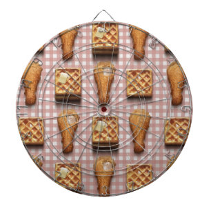 gingham-kippenwafels dartbord