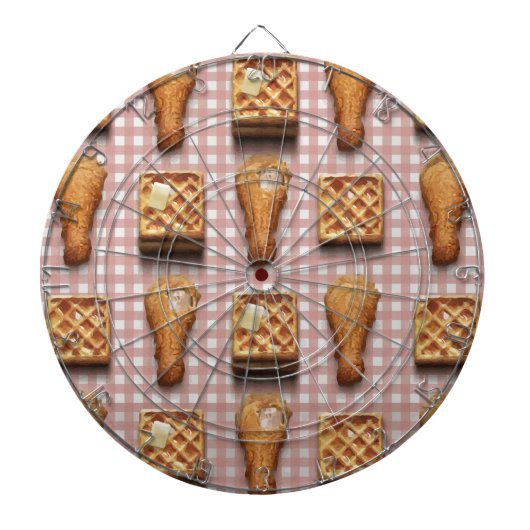 gingham-kippenwafels dartbord (Voorkant)