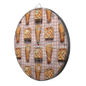 gingham-kippenwafels dartbord (Voorkant Rechts)