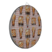 gingham-kippenwafels dartbord (Voorkant Links)