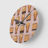 gingham-kippenwafels ronde klok (Hoek)