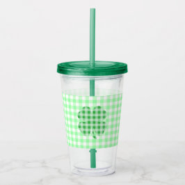 Gingham Klaver Acryl Drinkbeker